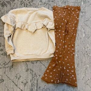 Girls sweat shirt and bell bottoms set NWOT